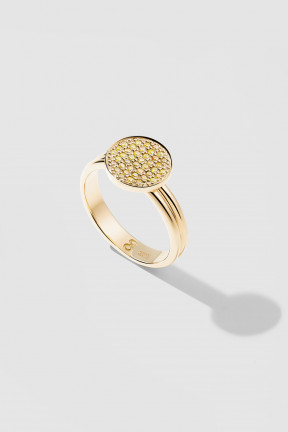 Витое кольцо для помолвки с желтыми бриллиантами