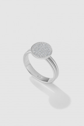 Витое кольцо для помолвки с белыми бриллиантами