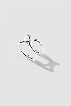 Обнимающее кольцо для помолвки с бриллиантом