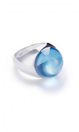 Кольцо-леденец L с голубым ситаллом