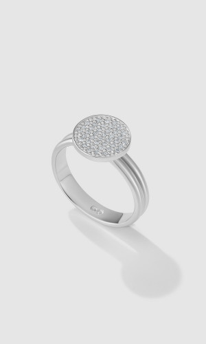Витое кольцо для помолвки с белыми бриллиантами