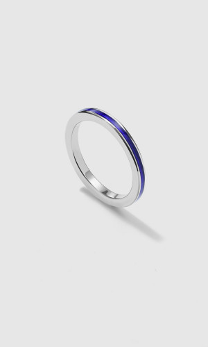 Тонкое кольцо с синей эмалью