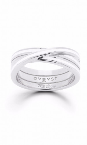 Намотанное кольцо с белой эмалью
