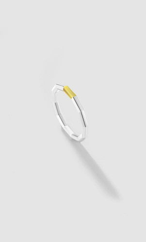 Обручальное кольцо Double Gold с сегментом из лимонного золота
