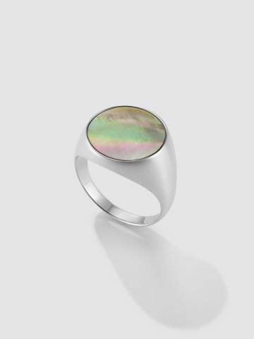 Печатка с черным перламутром