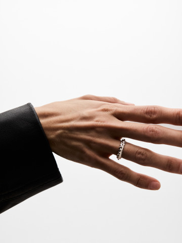 Кольцо-канат из белого золота