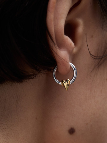 Хуп с сердечком double gold