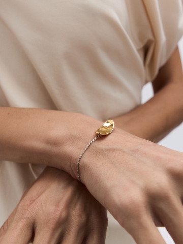 Браслет эллипс с позолотой