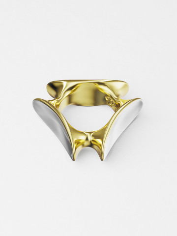 Кольцо притяжение с позолотой