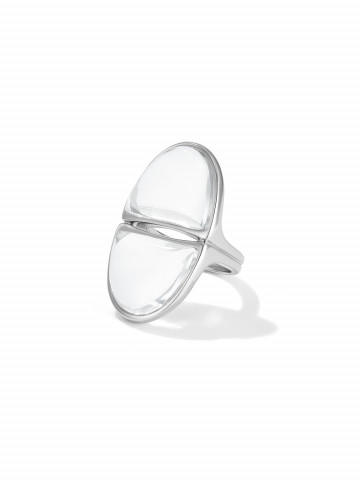 Кольцо резонанс с горным хрусталем