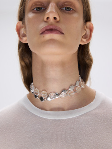 Двойной чокер Eclipse с горным хрусталем