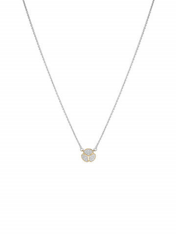 Подвеска завязь из белого и лимонного золота с бриллиантами