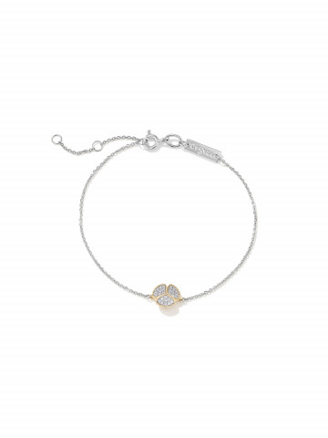 Браслет завязь из белого и лимонного золота с бриллиантами