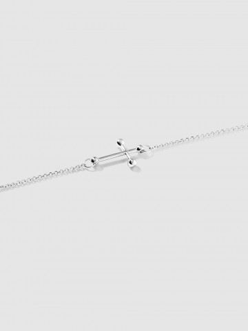 Браслет с геральдическим крестиком из белого золота