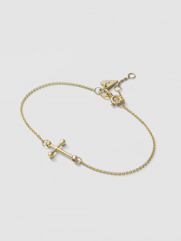 Браслет с геральдическим крестиком из лимонного золота