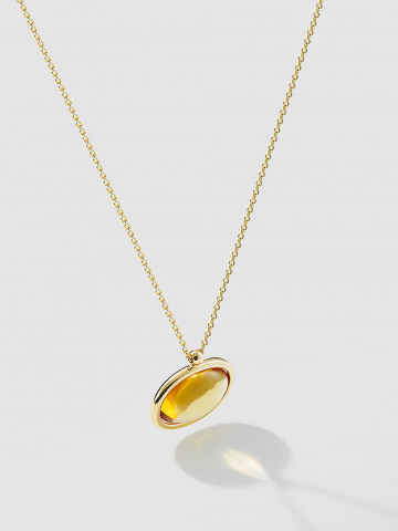 Венский медальон из лимонного золота с цитрином