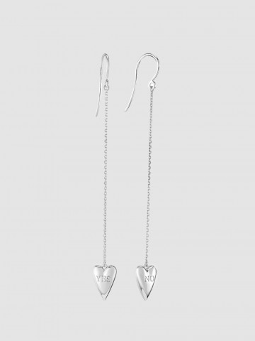 Серьги-сердца на цепочках