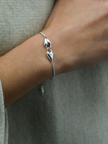 Браслет Два сердца с ключиком