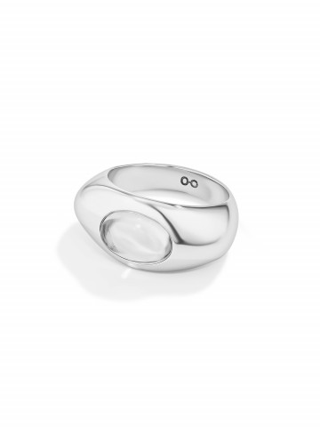 Перстень-галька с горным хрусталем