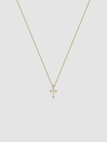 Тини-подвеска Крест из лимонного золота