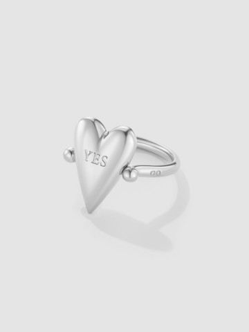 Кольцо-перевертыш YES-NO в белом золоте