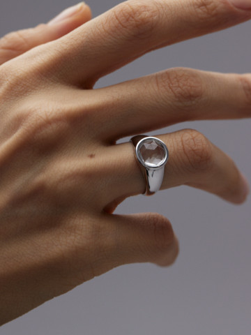 Кольцо с хрустальной розой