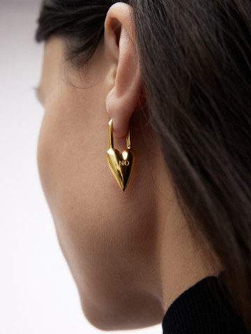 Серьга-замок Yes-No с позолотой