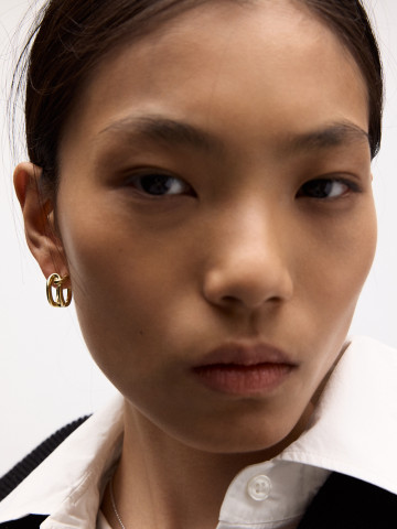 Хупы три звена с позолотой