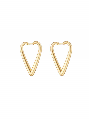 Хупы сердца большие с позолотой