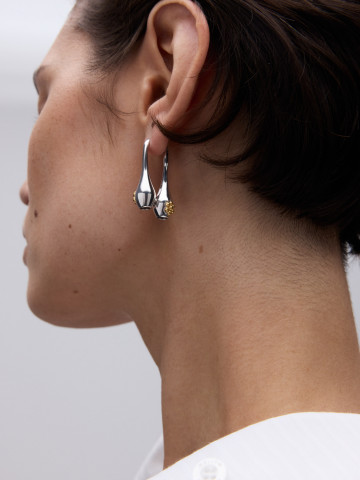 Серьга бисерные цветы