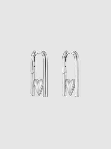 Серьги сердце в звене