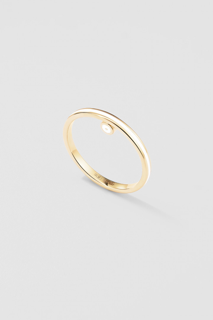Кольцо Спрятанная луна из лимонного золота