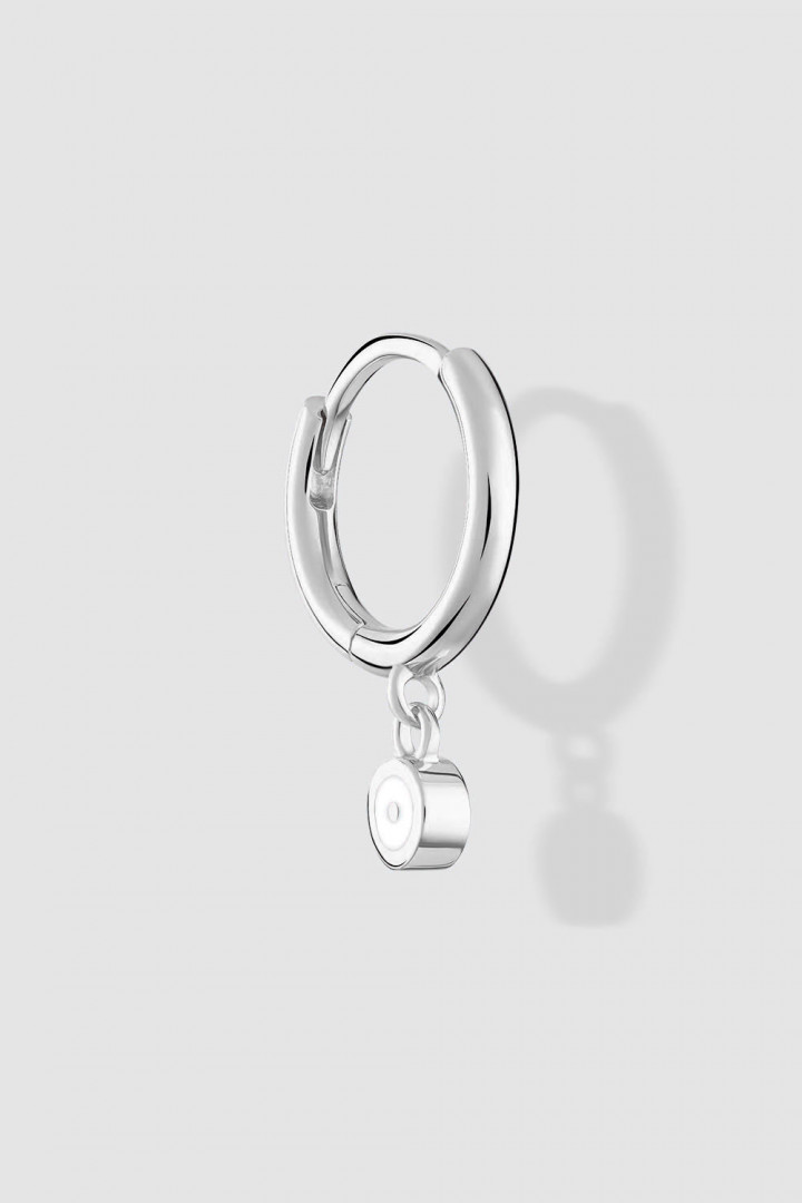 Кликер-луна из белого золота с белой эмалью