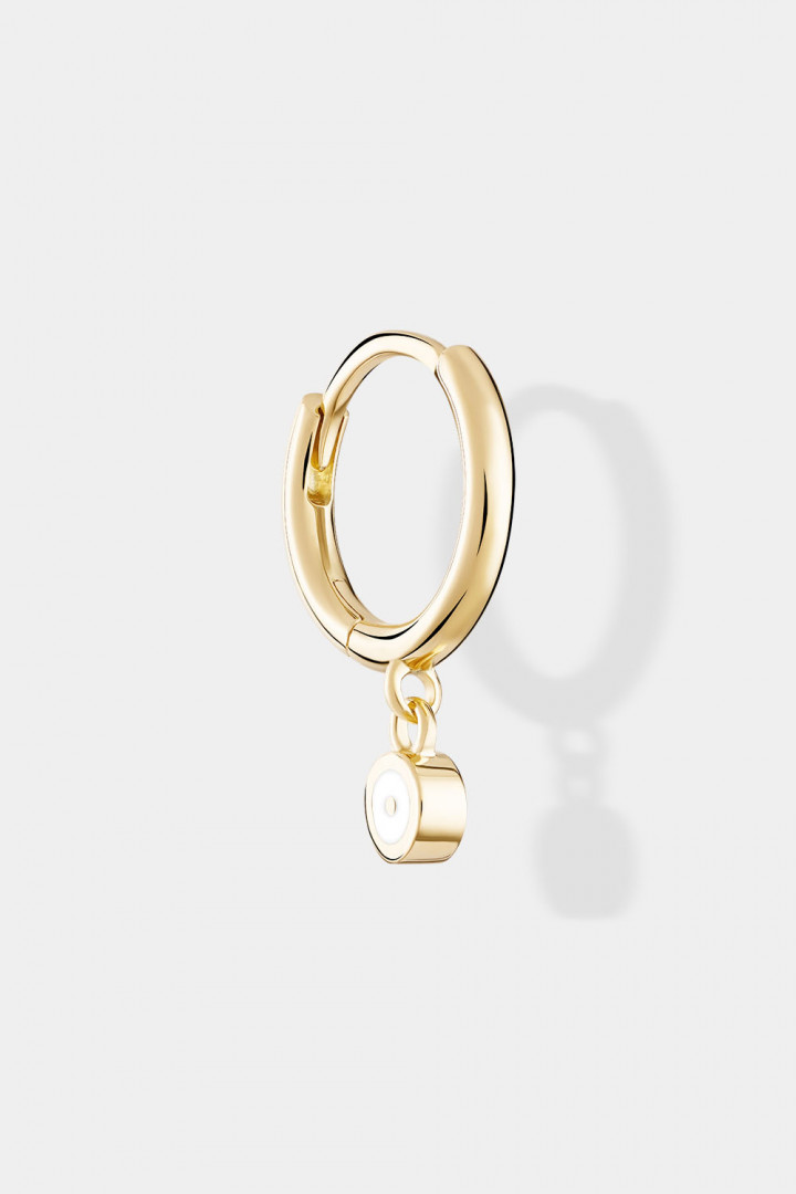 Кликер-луна из лимонного золота с белой эмалью