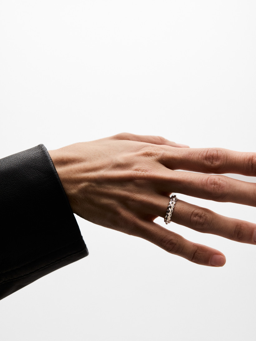 Кольцо-канат из белого золота