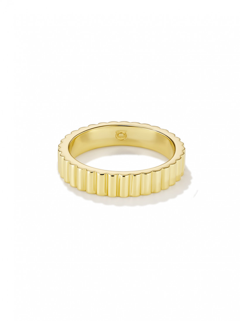 Кольцо стеклярус тонкий из лимонного золота