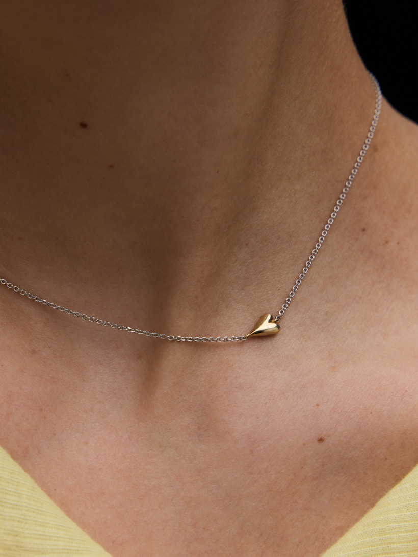 Подвеска со вшитым сердечком double gold