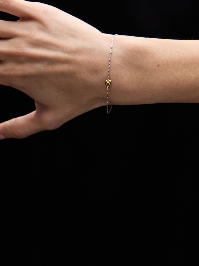 Браслет со вшитым сердечком double gold