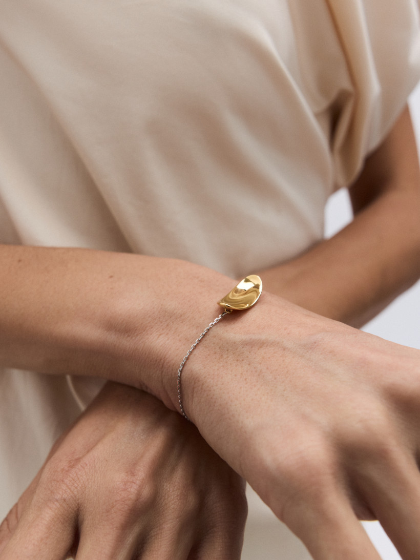 Браслет эллипс с позолотой