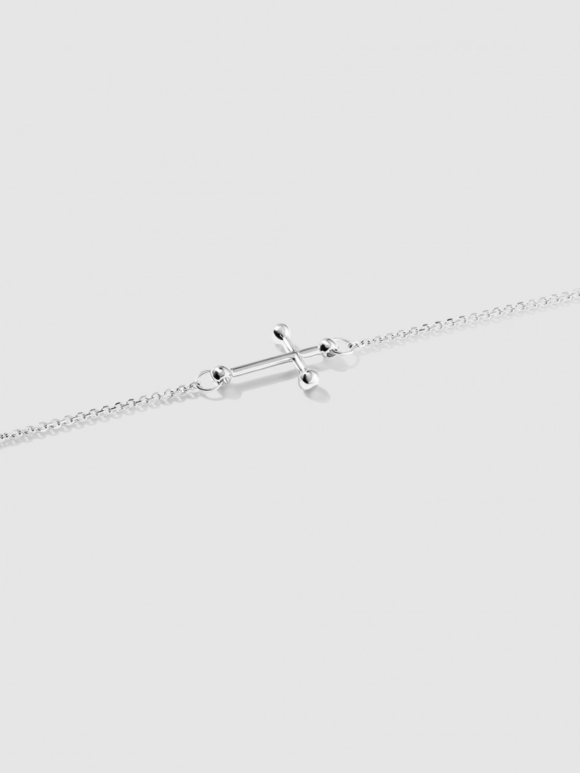 Браслет с геральдическим крестиком из белого золота