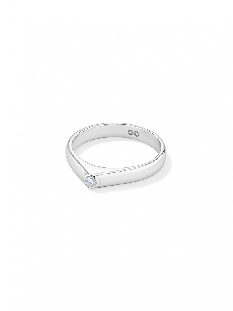 Микроперстень из белого золота с бриллиантом