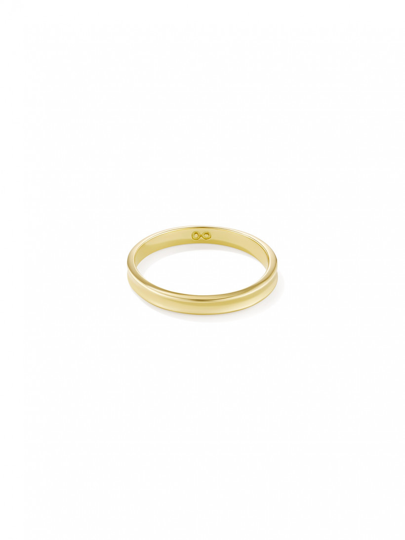 Кольцо-арка тонкое из лимонного золота