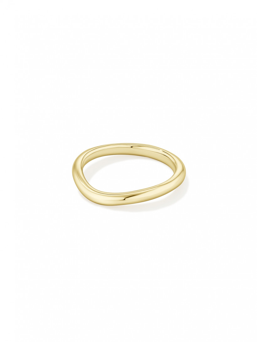 Кольцо-волна из лимонного золота