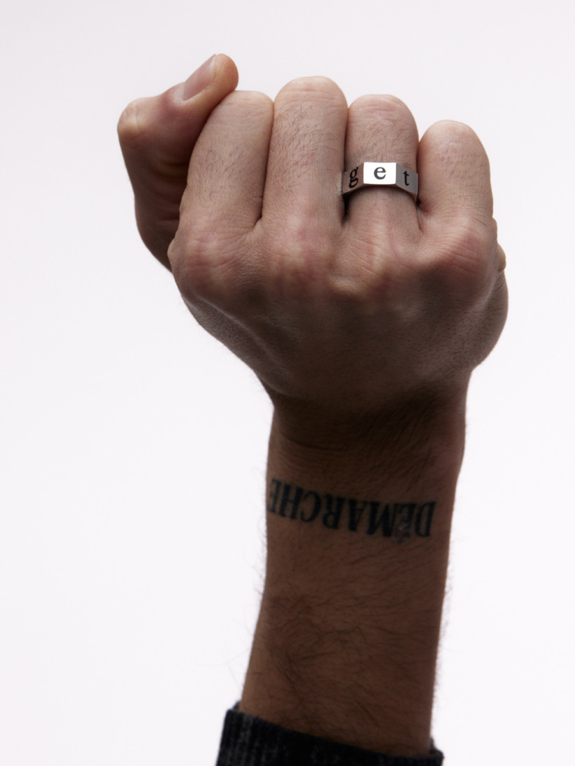 Кольцо Together с черной эмалью