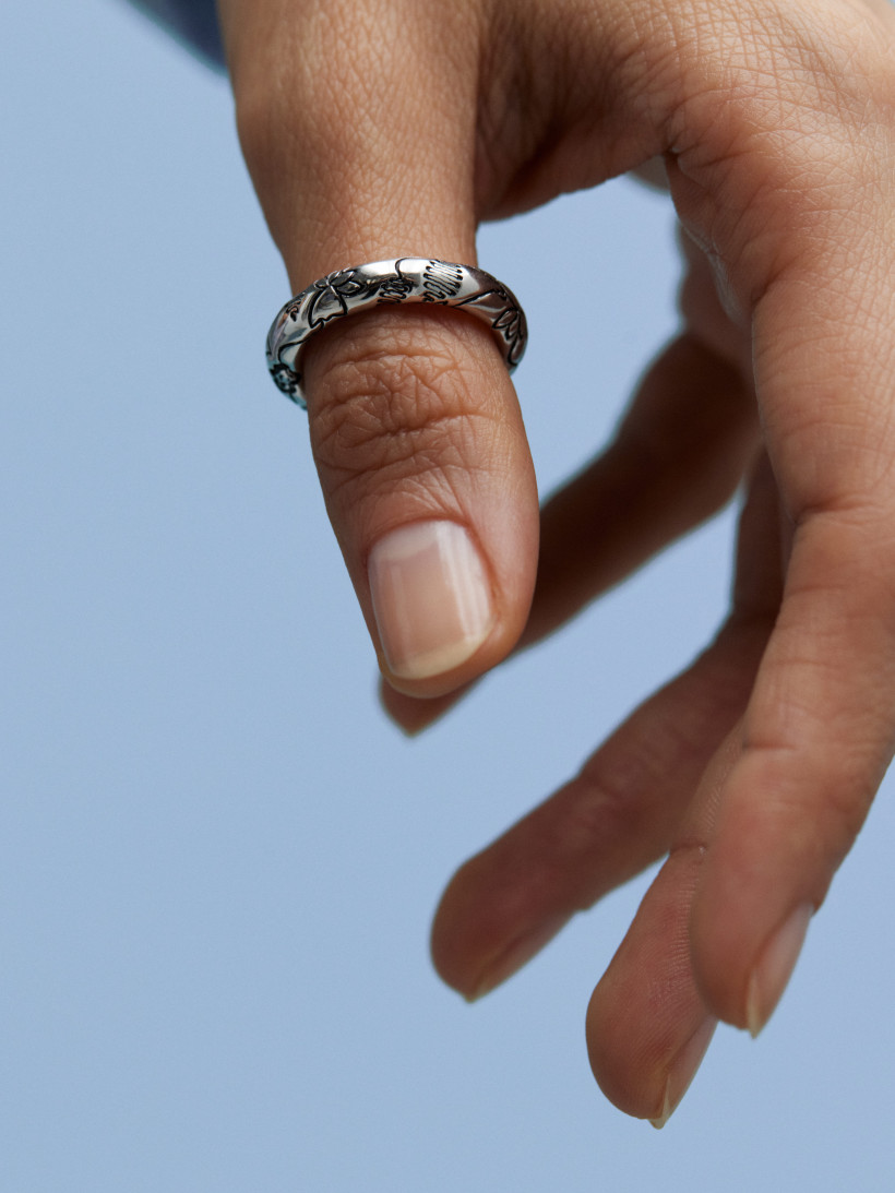 Кольцо Millefleurs черное