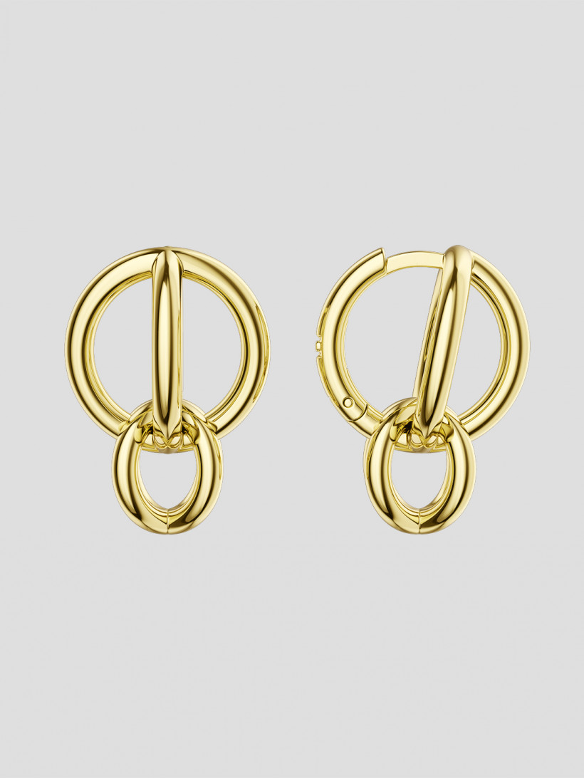 Серьги орбиты из лимонного золота