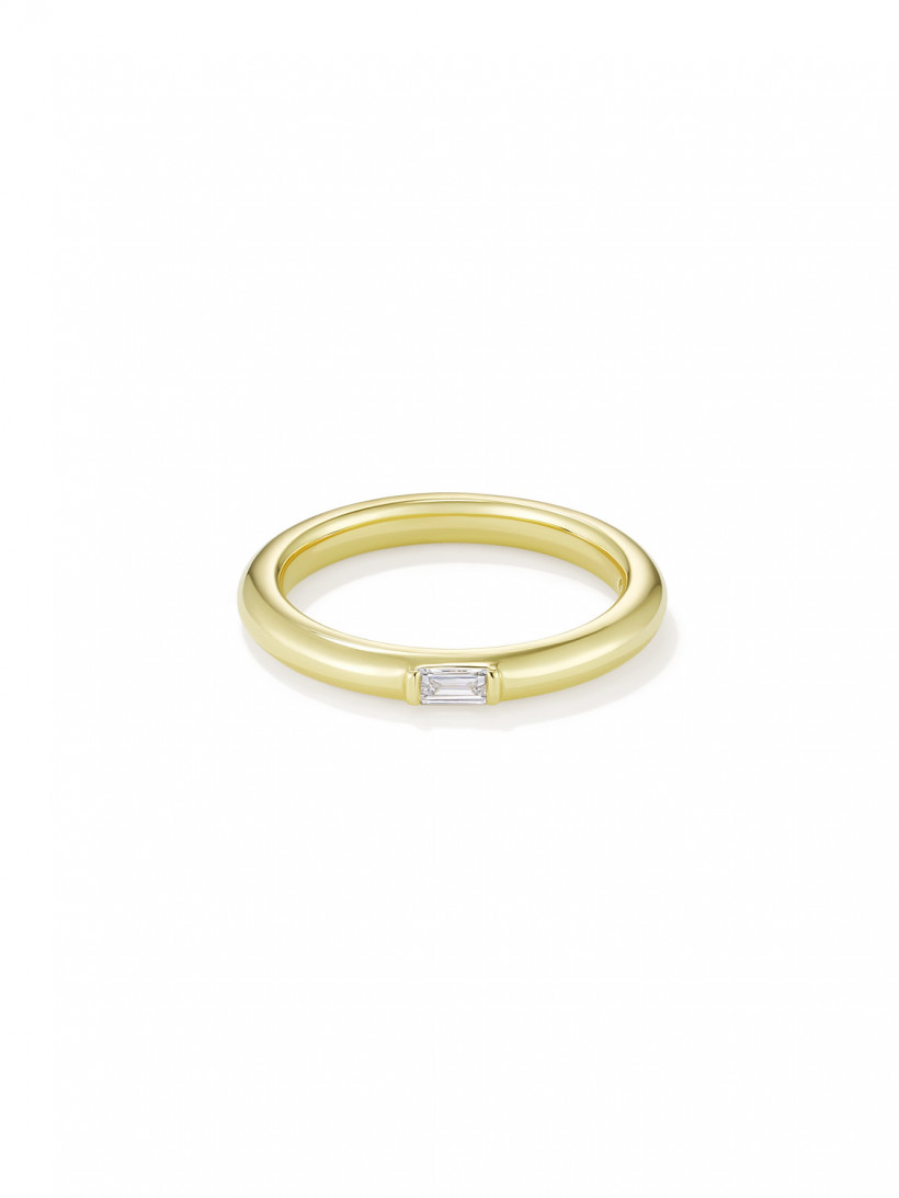 То самое кольцо с багетом из лимонного золота