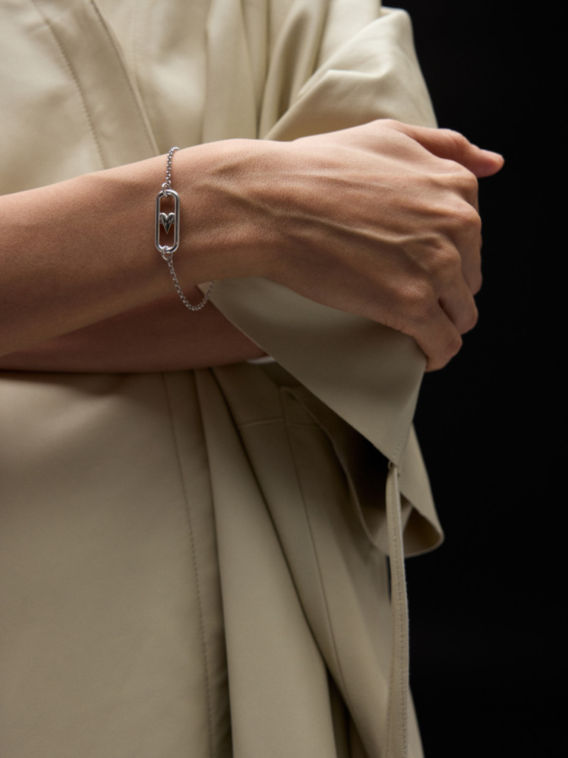 Браслет сердце в звене