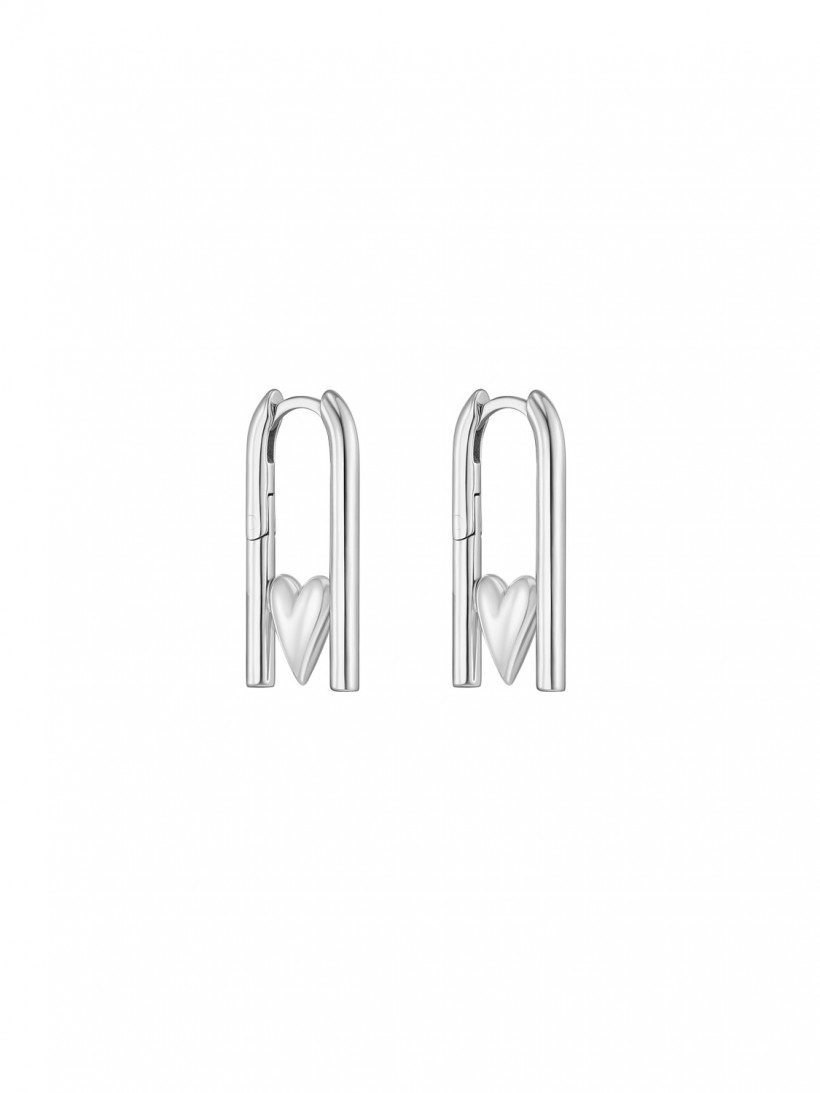 Серьги сердце в звене