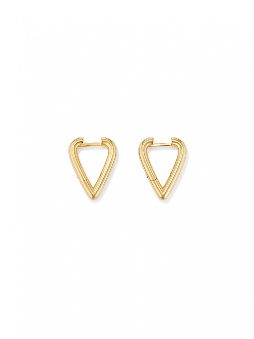 Хупы сердца с позолотой